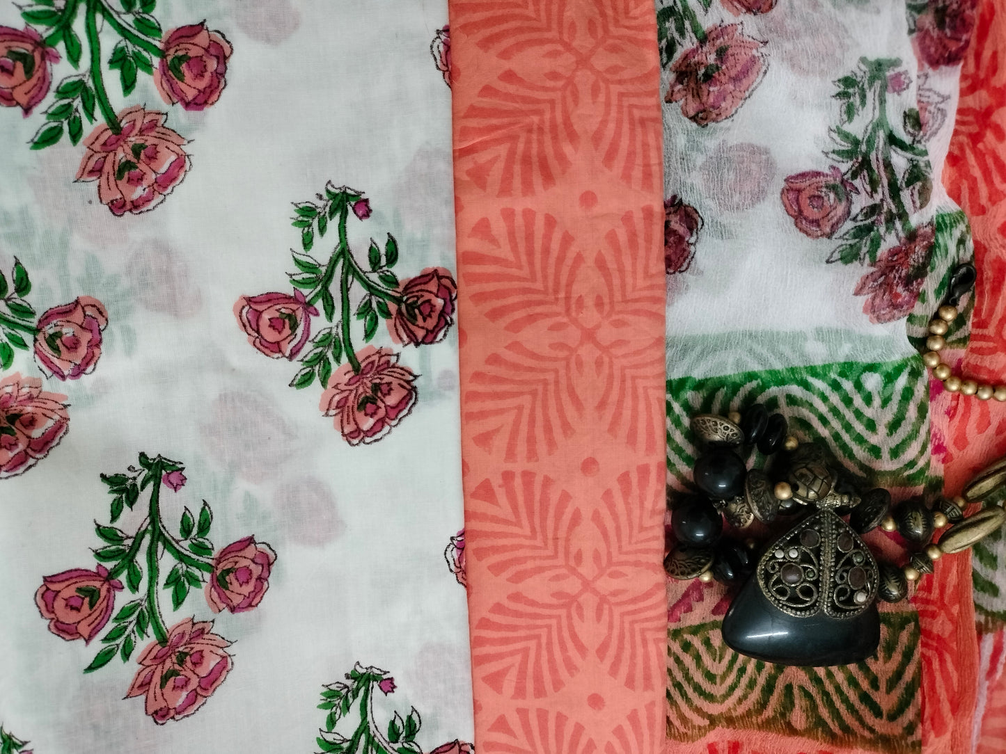 Pure Mul Cotton Suit with chiffon Dupatta