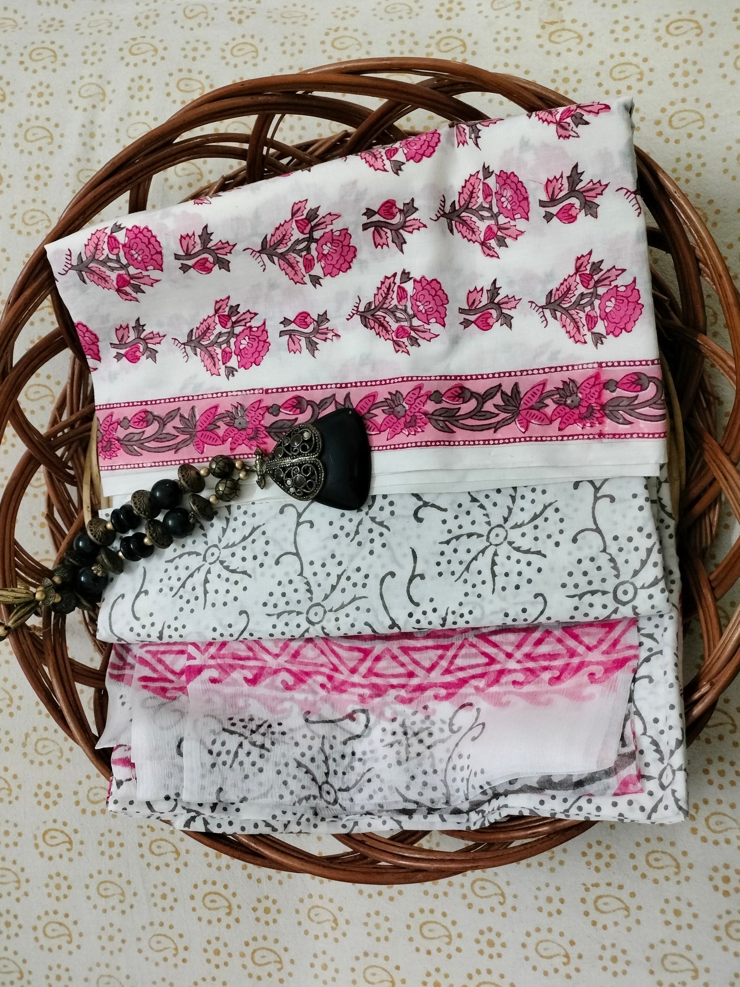 Pure Mul cotton suit with chiffon Dupatta