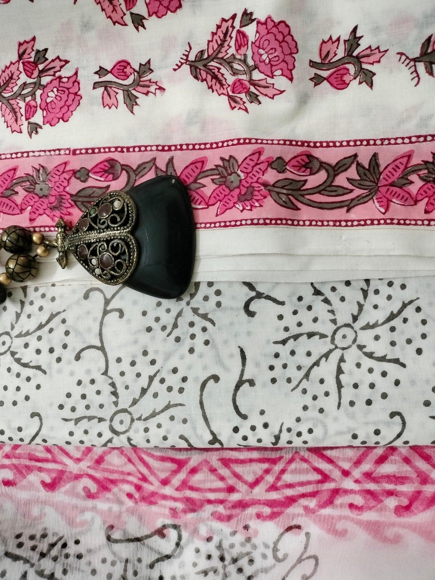 Pure Mul cotton suit with chiffon Dupatta