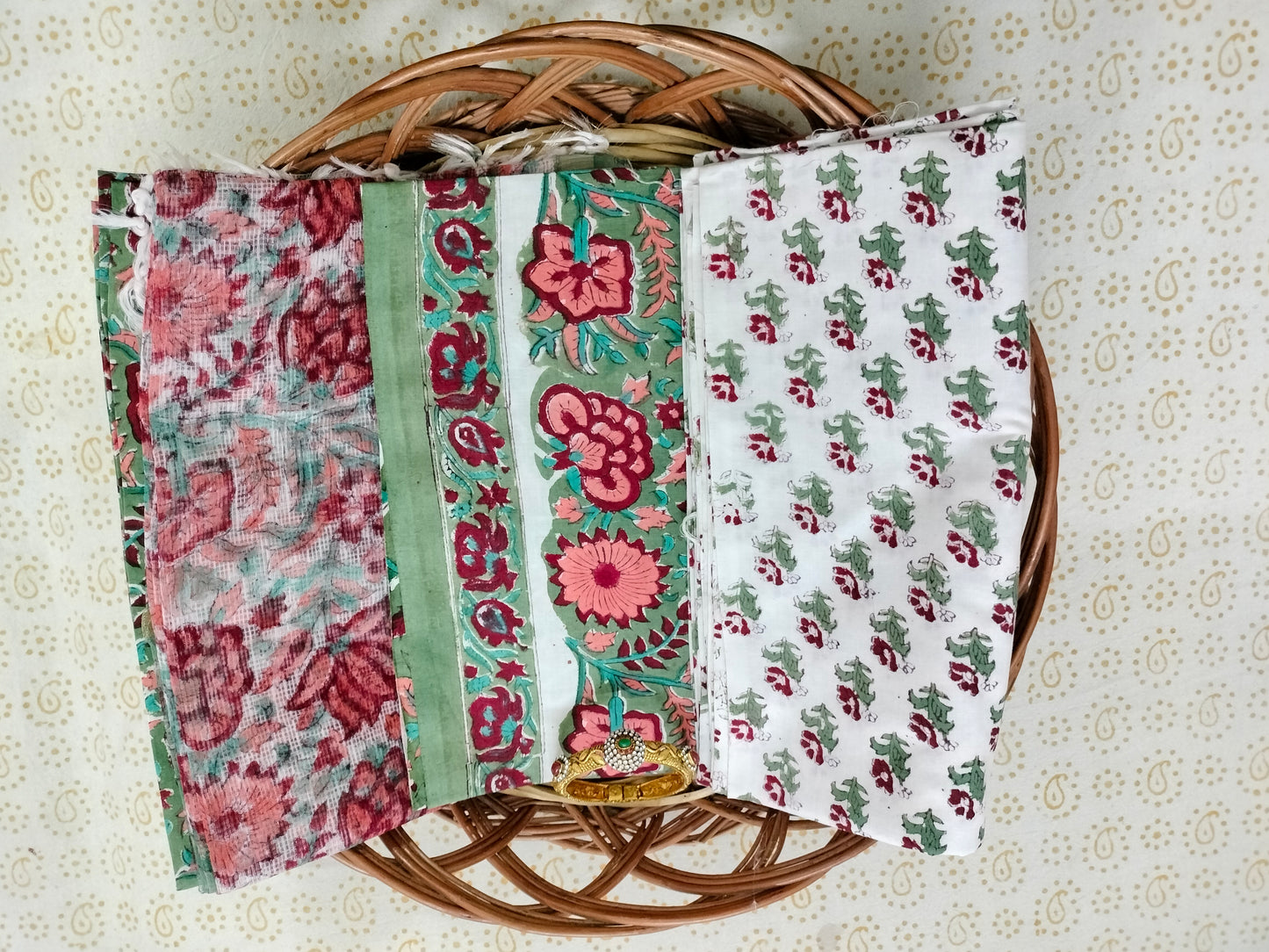 Pure Mul cotton suit with chiffon Dupatta