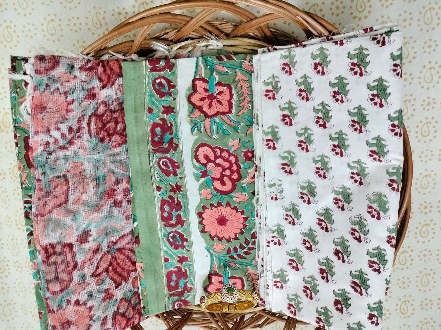 Pure Mul cotton suit with chiffon Dupatta