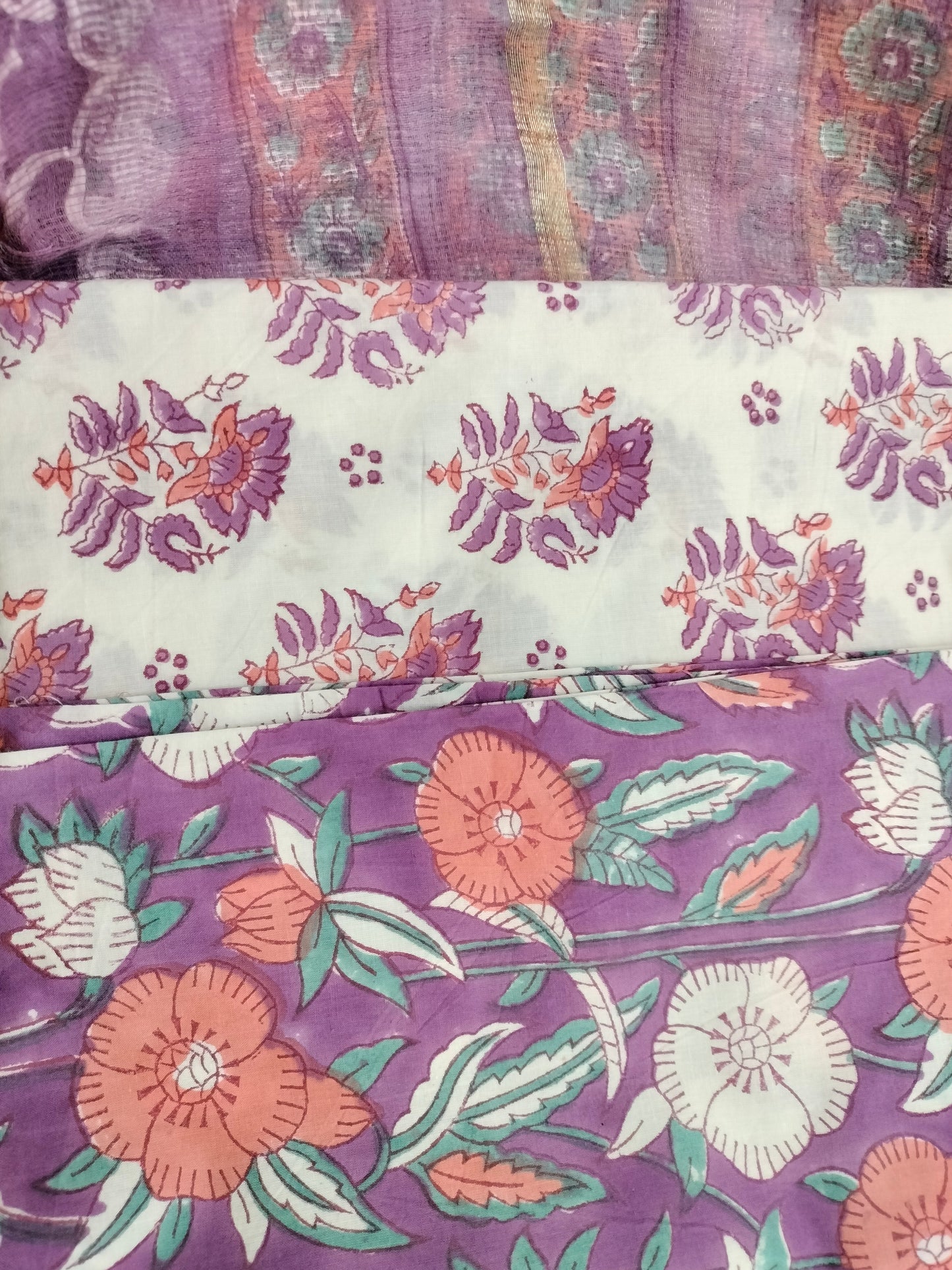 Pure Mul cotton suit with chiffon Dupatta