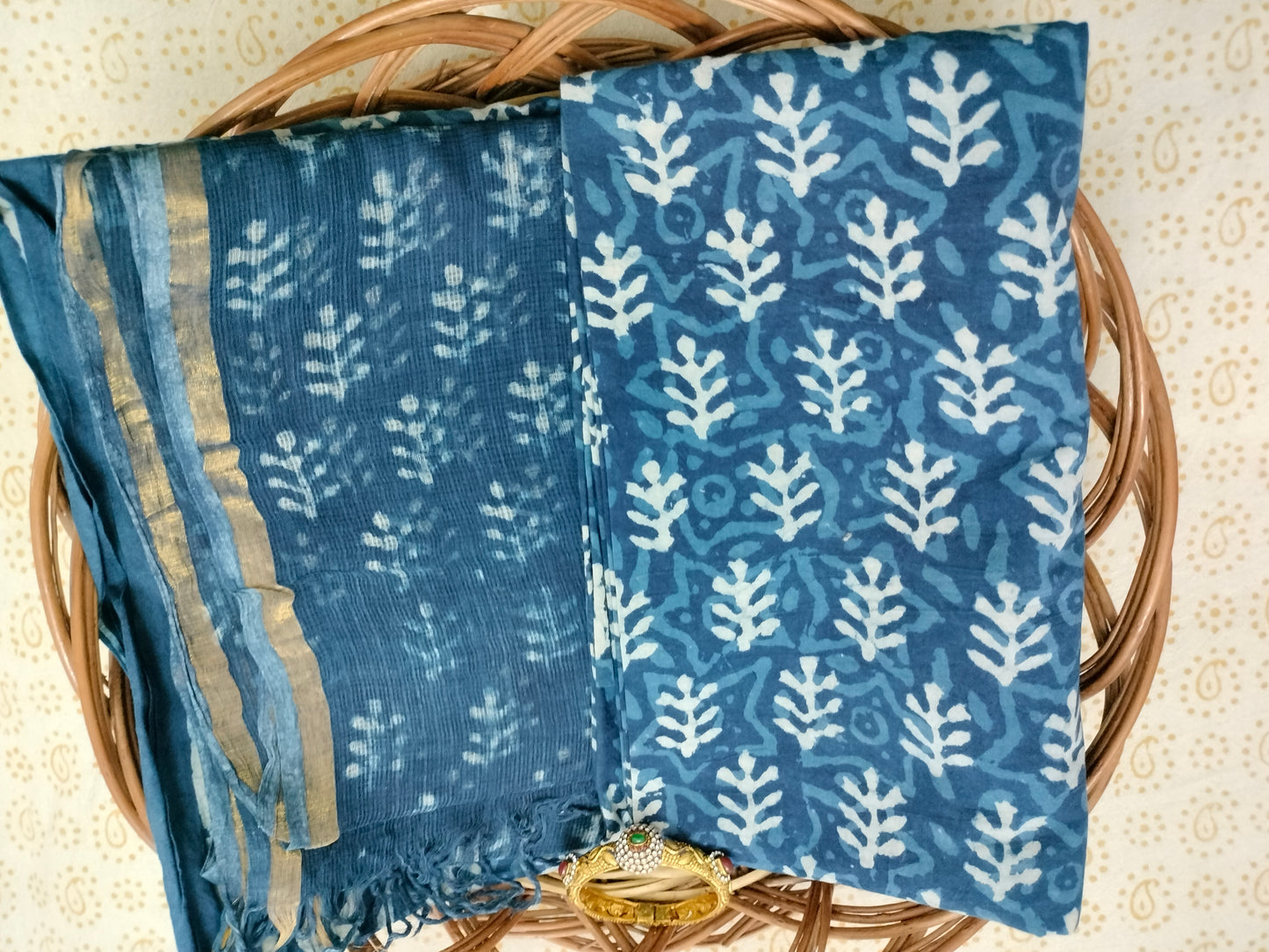 Pure Mul cotton suit with kota doria Dupatta