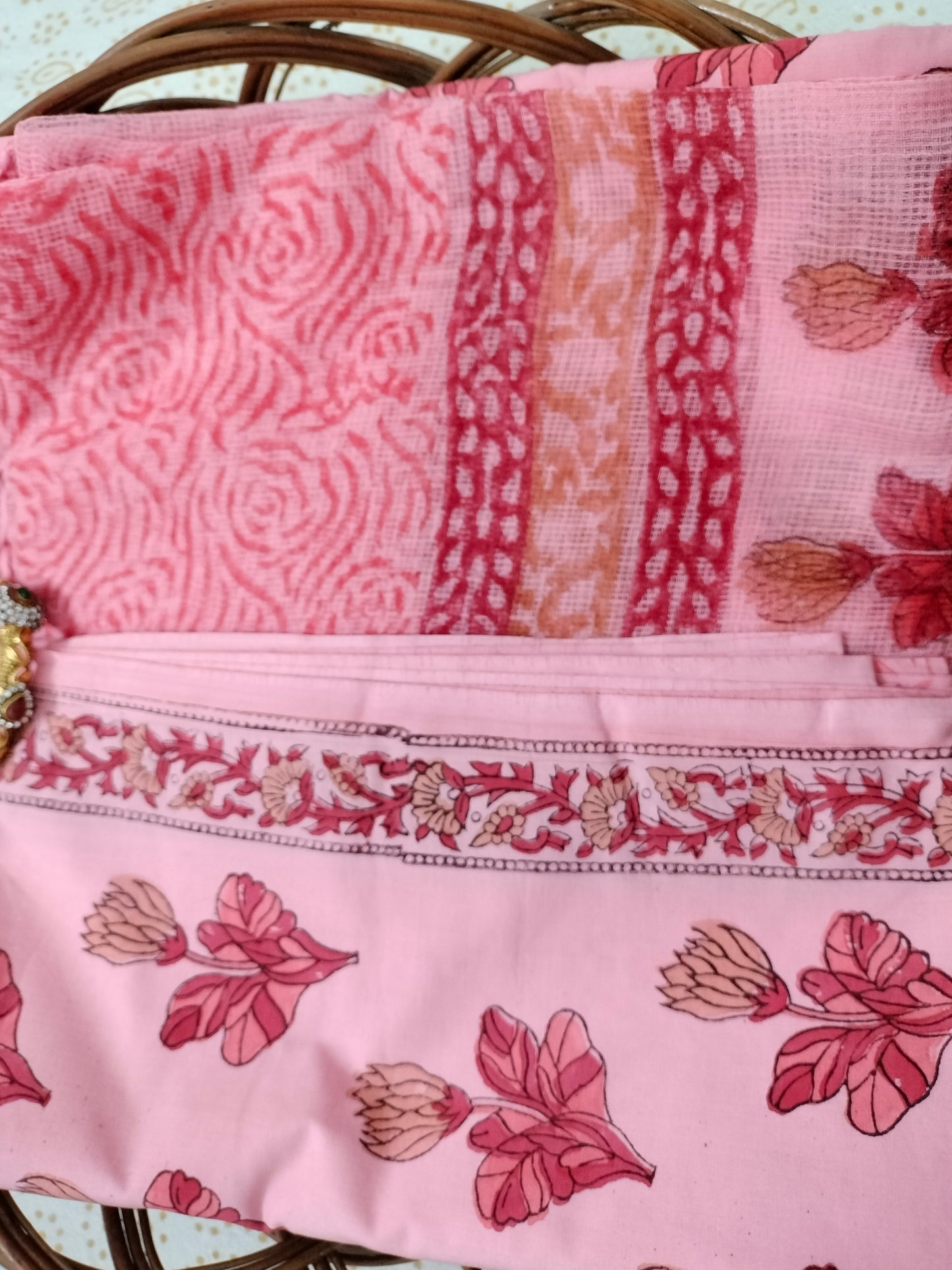 Pure Mul cotton suit with chiffon Dupatta