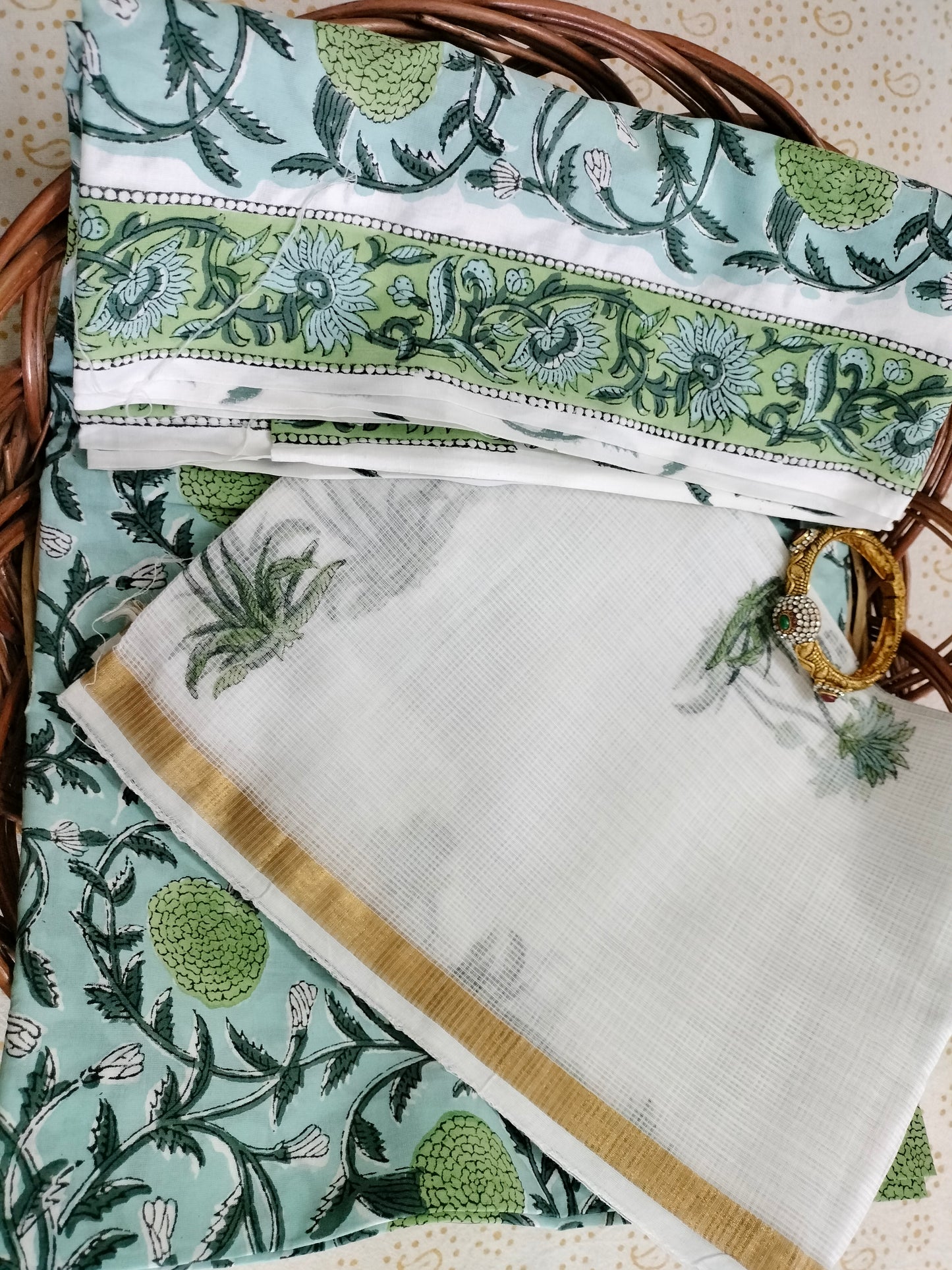 Pure Mul cotton suit with kota doria Dupatta