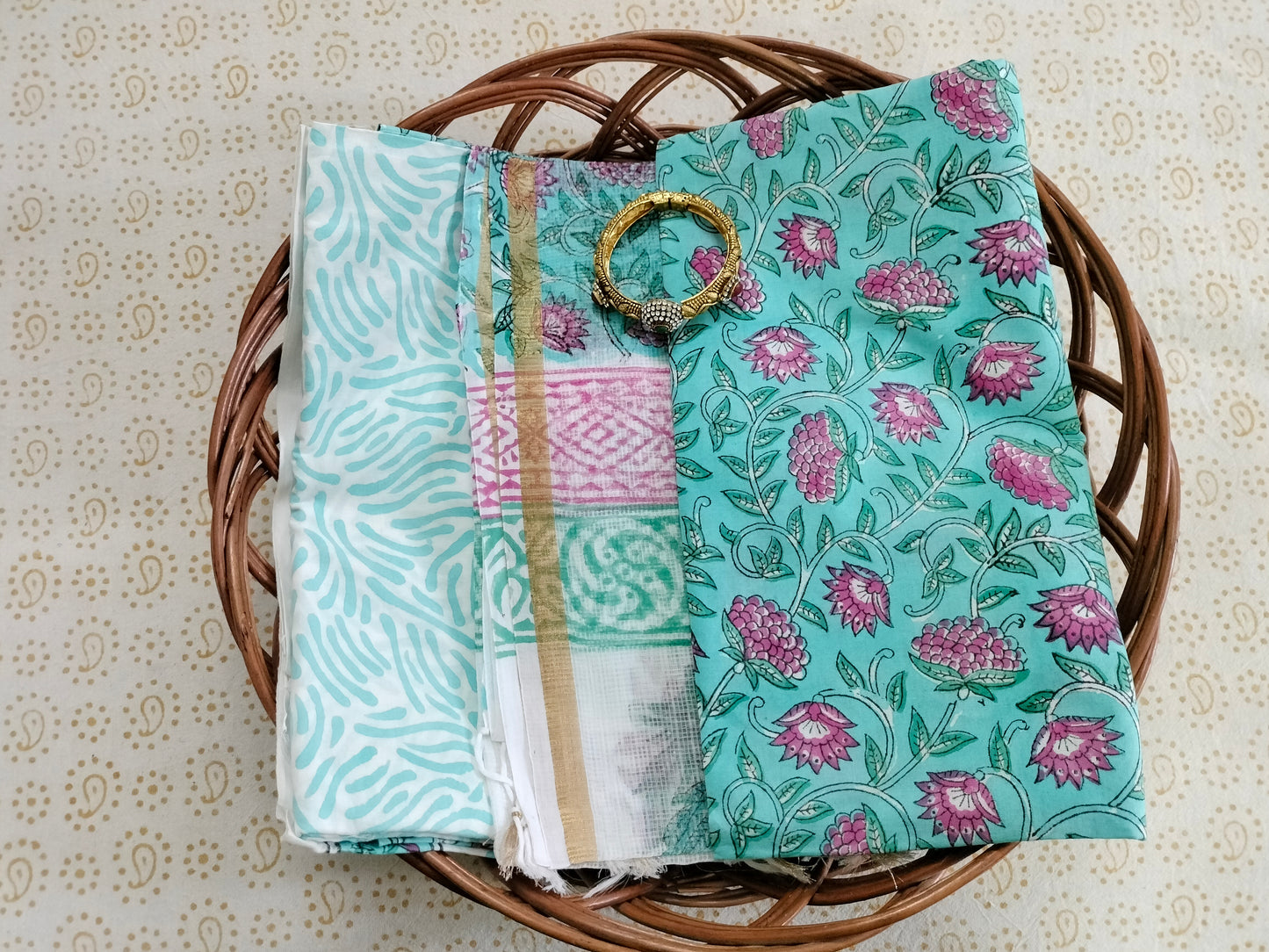 Pure Mul cotton suit with kota doria Dupatta