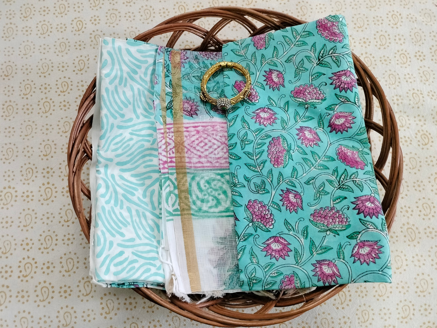 Pure Mul cotton suit with kota doria Dupatta