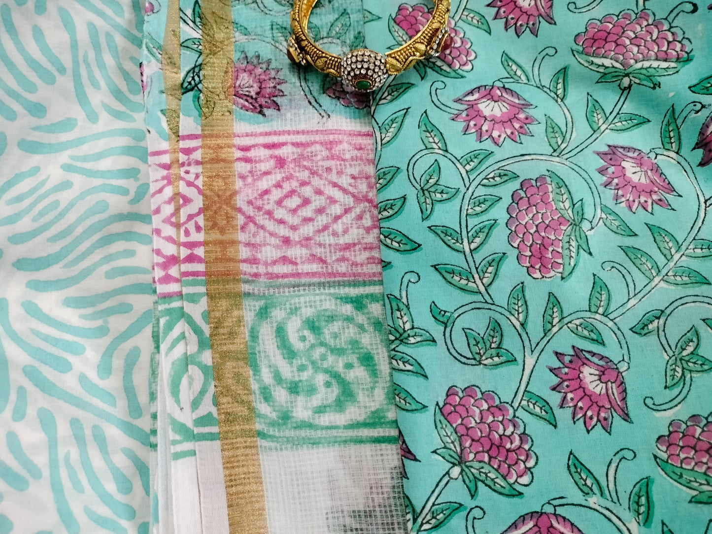 Pure Mul cotton suit with kota doria Dupatta