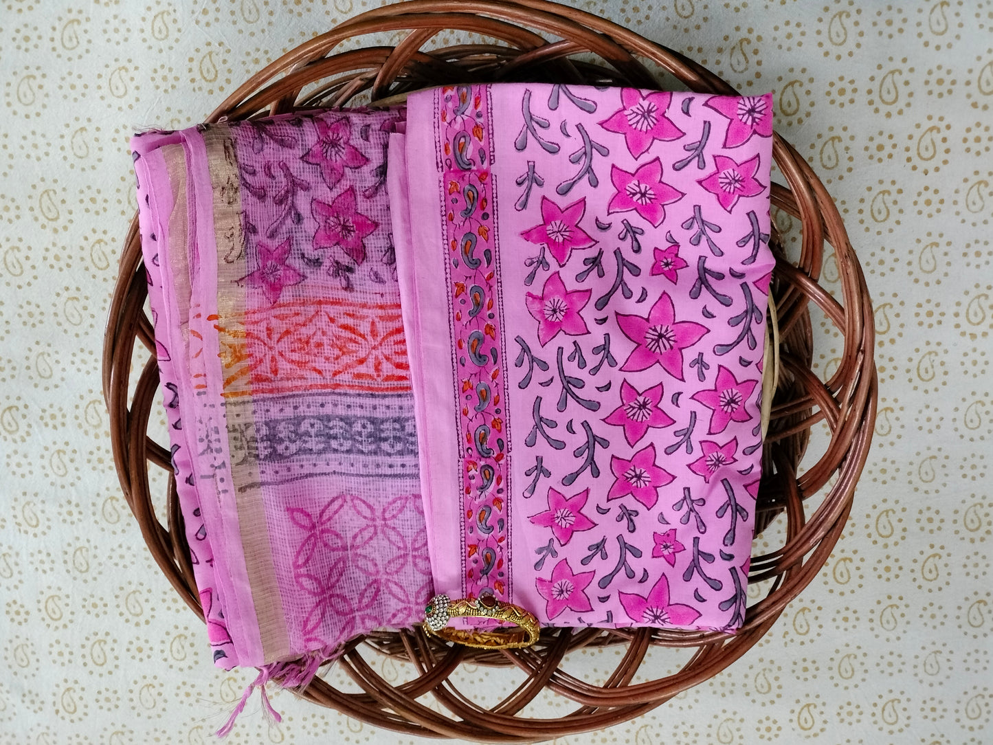 Pure Mul cotton suit with kota doria Dupatta