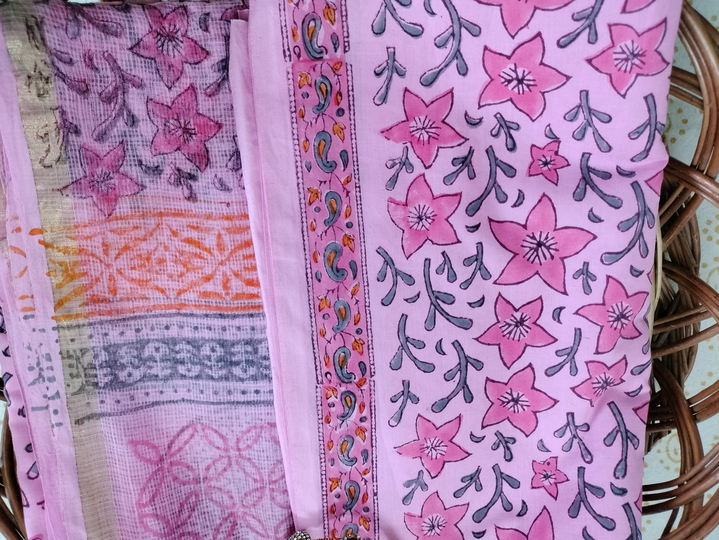 Pure Mul cotton suit with kota doria Dupatta
