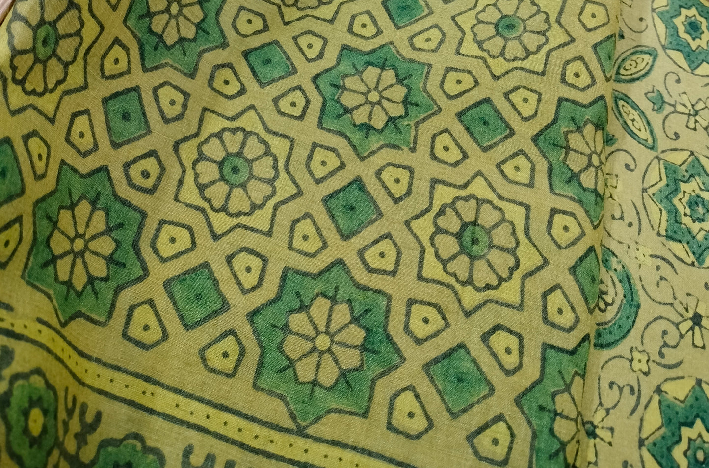 Pure Tussar Ajarak hand block print Kurta and Dupatta 2.5 mt (each)