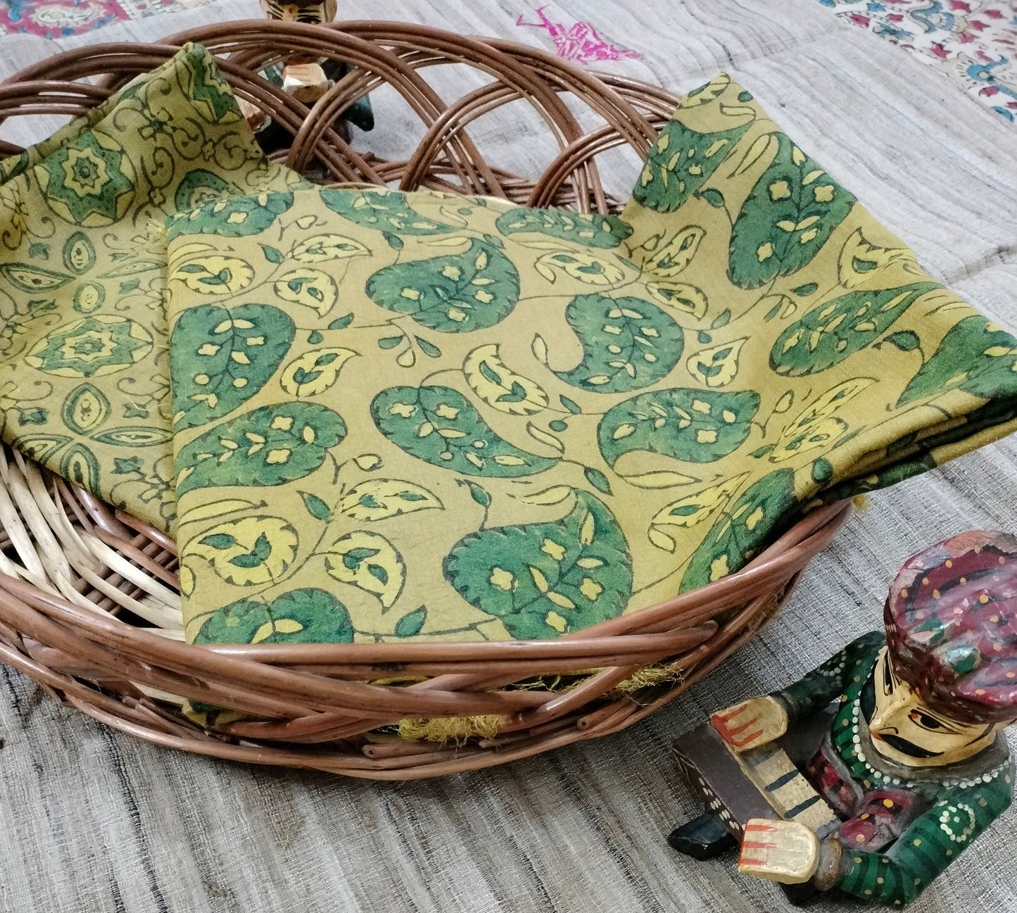 Pure tussar Ajarak hand block print Kurta and Dupatta 2.5 mt (each)