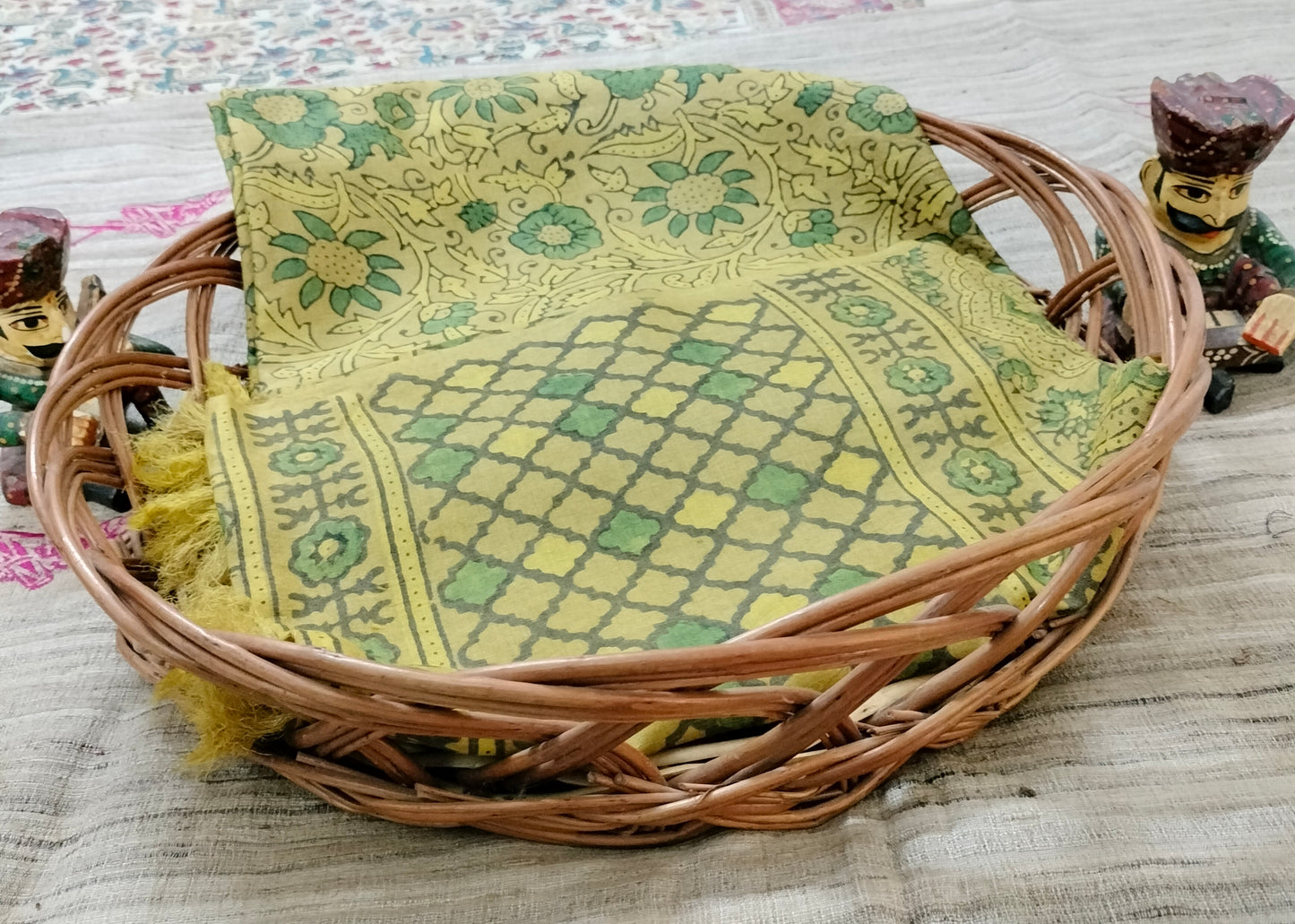 Pure Tussar Ajarak hand block print Kurta and Dupatta 2.5 mt (each)