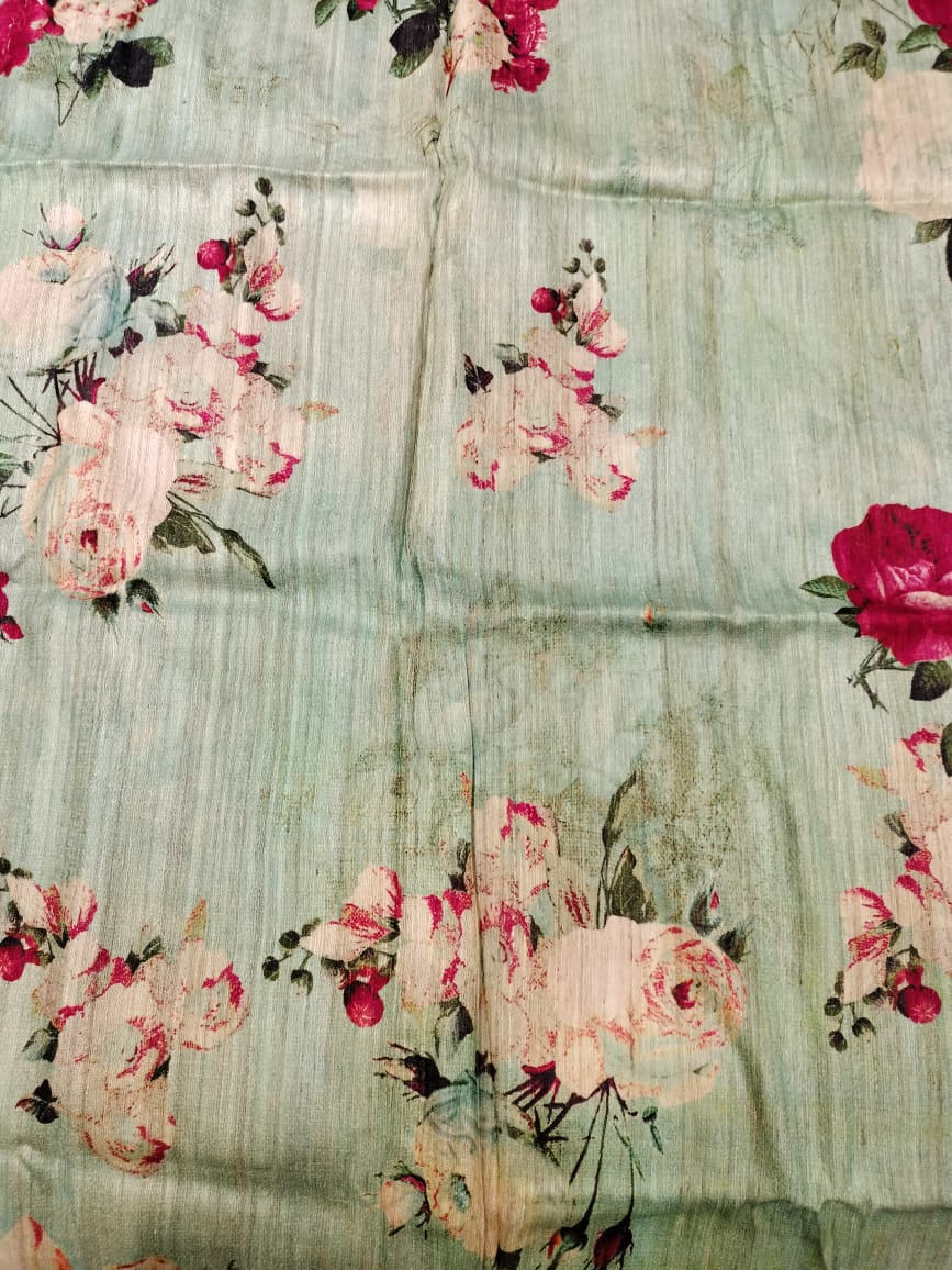 Pure Tussar Ghicha Digital Print Saree