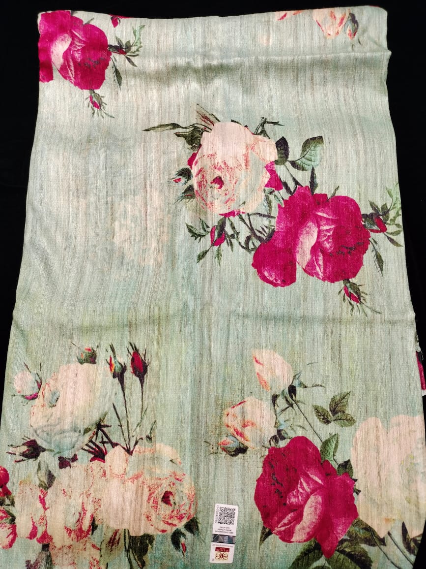 Pure Tussar Ghicha Digital Print Saree