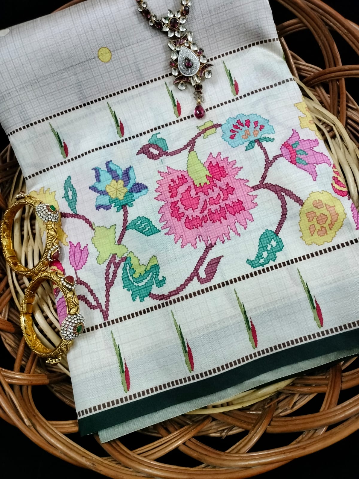 Semi Chanderi Saree