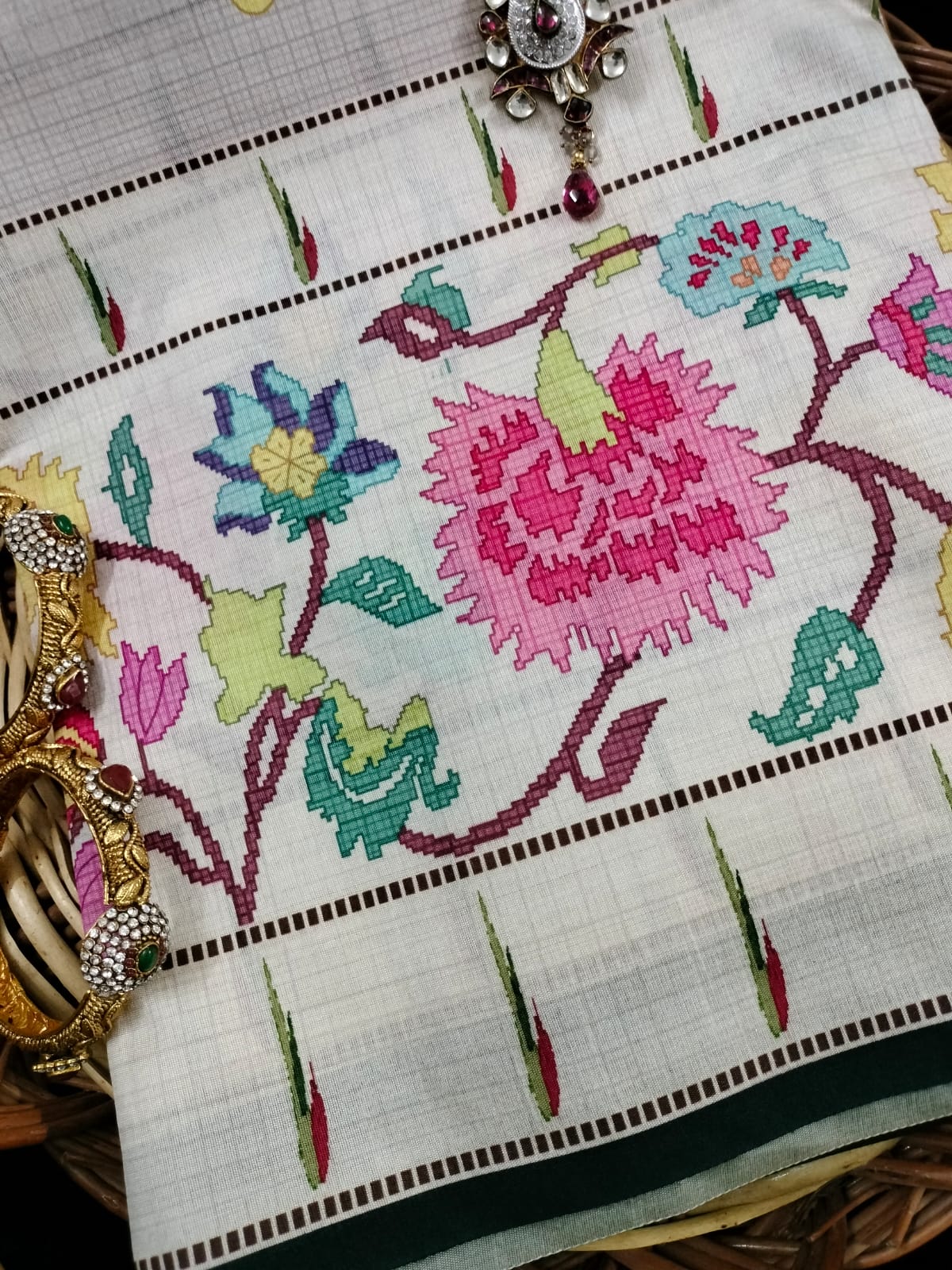 Semi Chanderi Saree