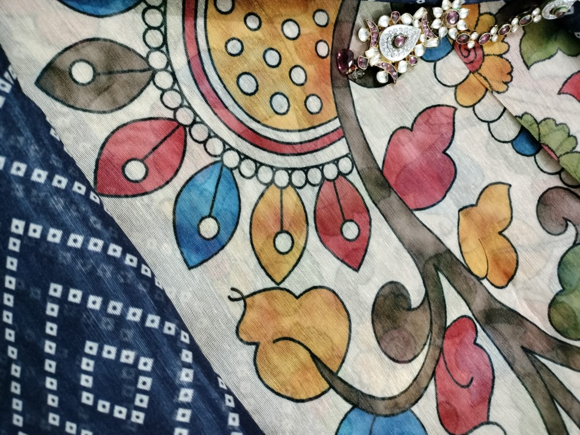 Semi Chanderi silk saree