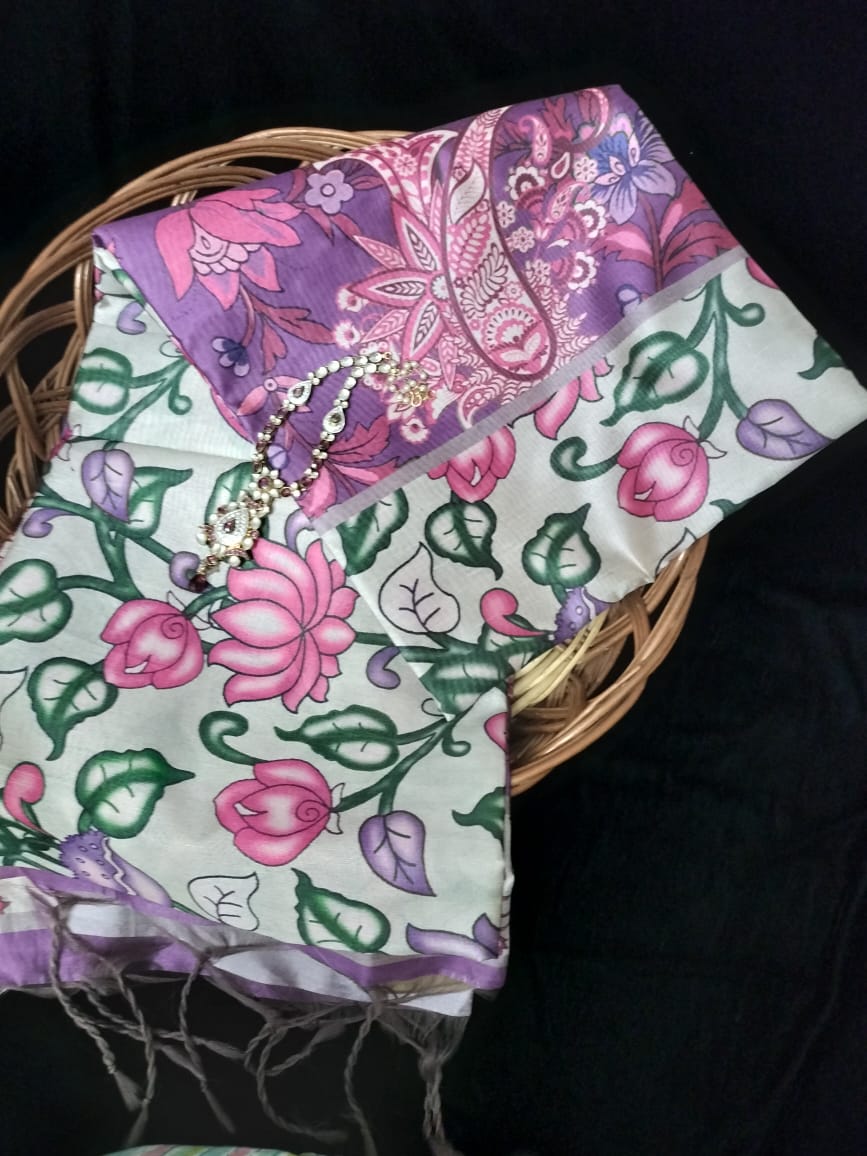 Semi Chanderi silk saree