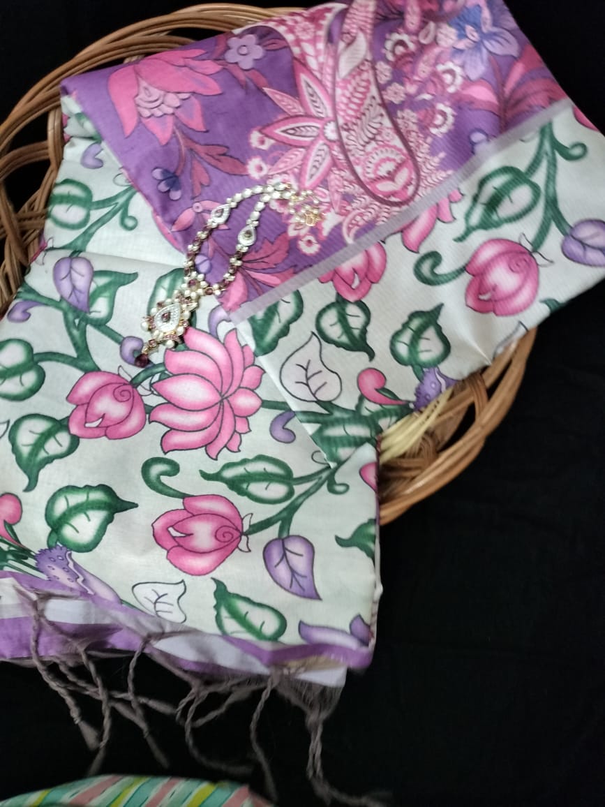 Semi Chanderi silk saree