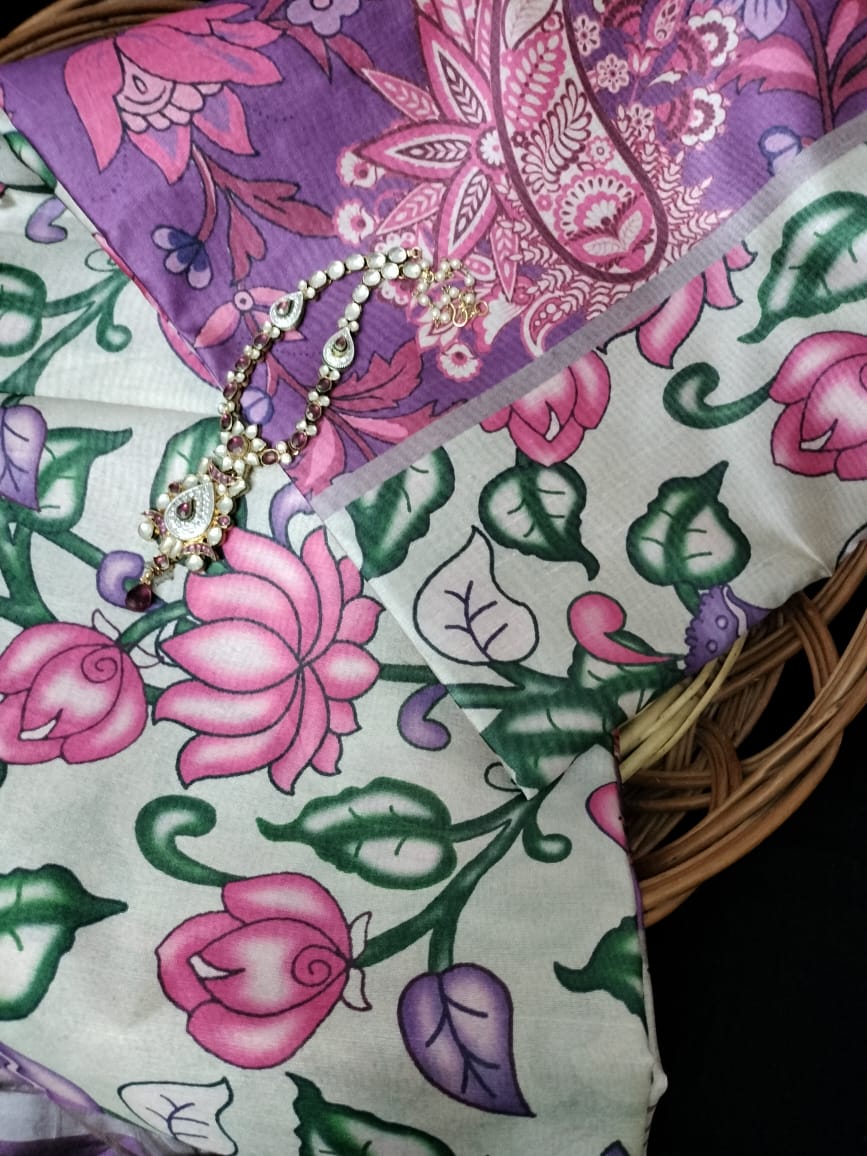 Semi Chanderi silk saree