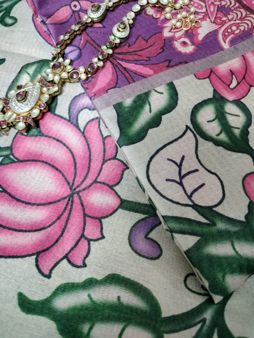 Semi Chanderi silk saree