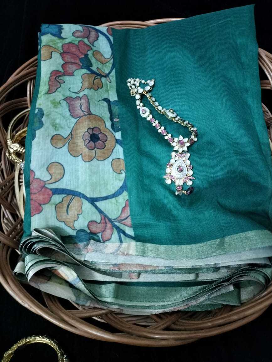 Semi Chanderi silk saree