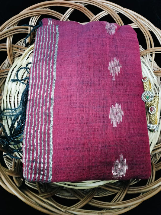 Linen Jamdari saree