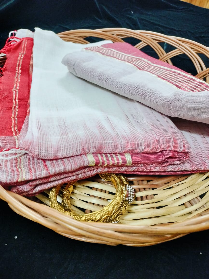 Linen Jamdari saree