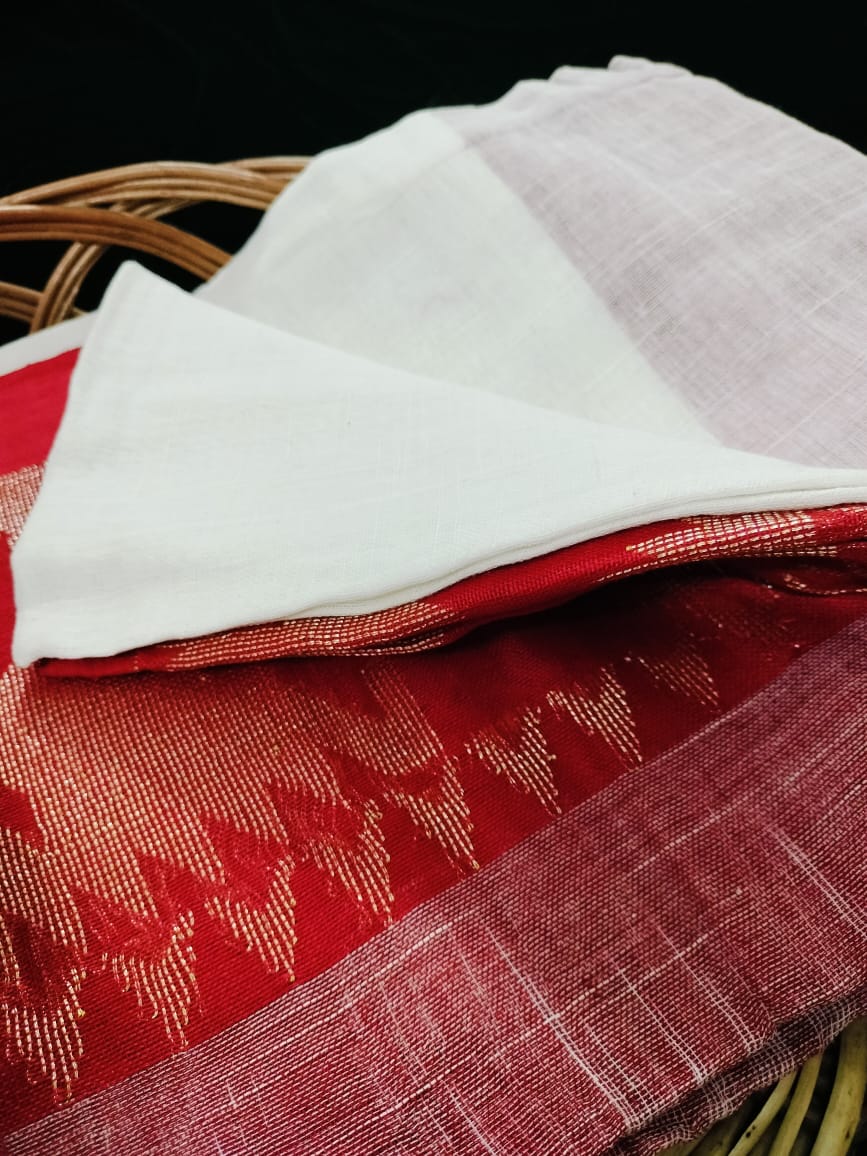 Linen Jamdari saree