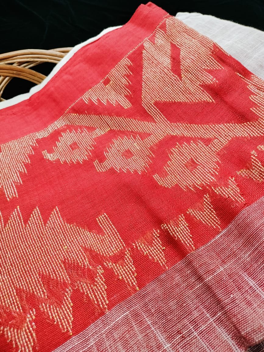 Linen Jamdari saree