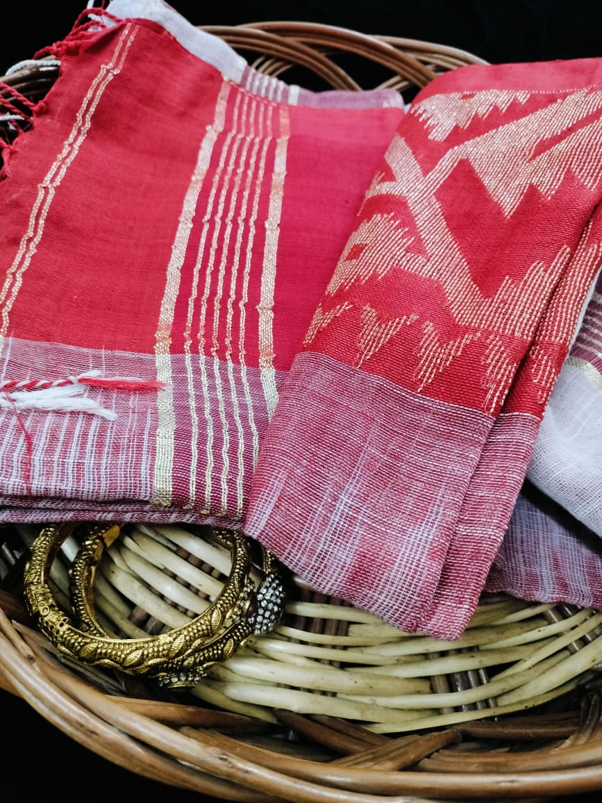 Linen Jamdari saree