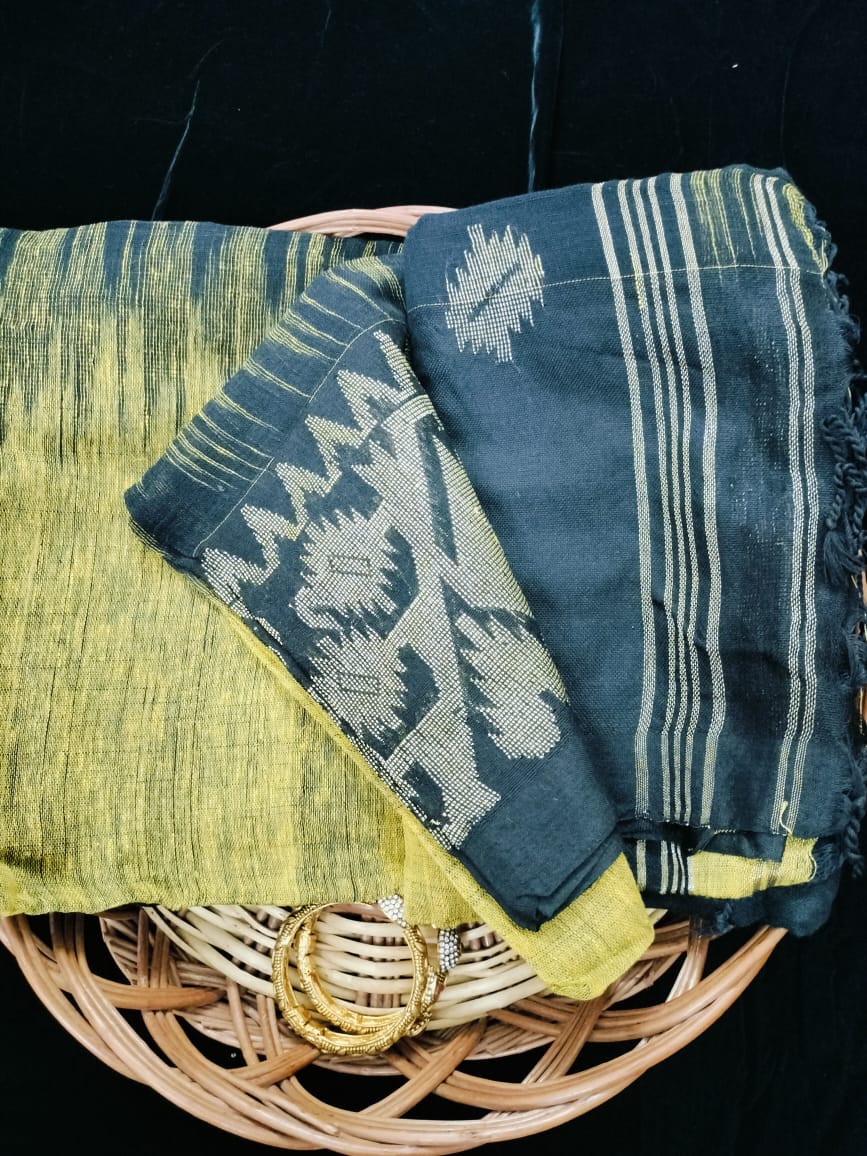 Linen Jamdari saree