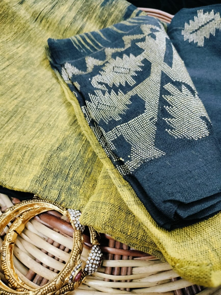 Linen Jamdari saree