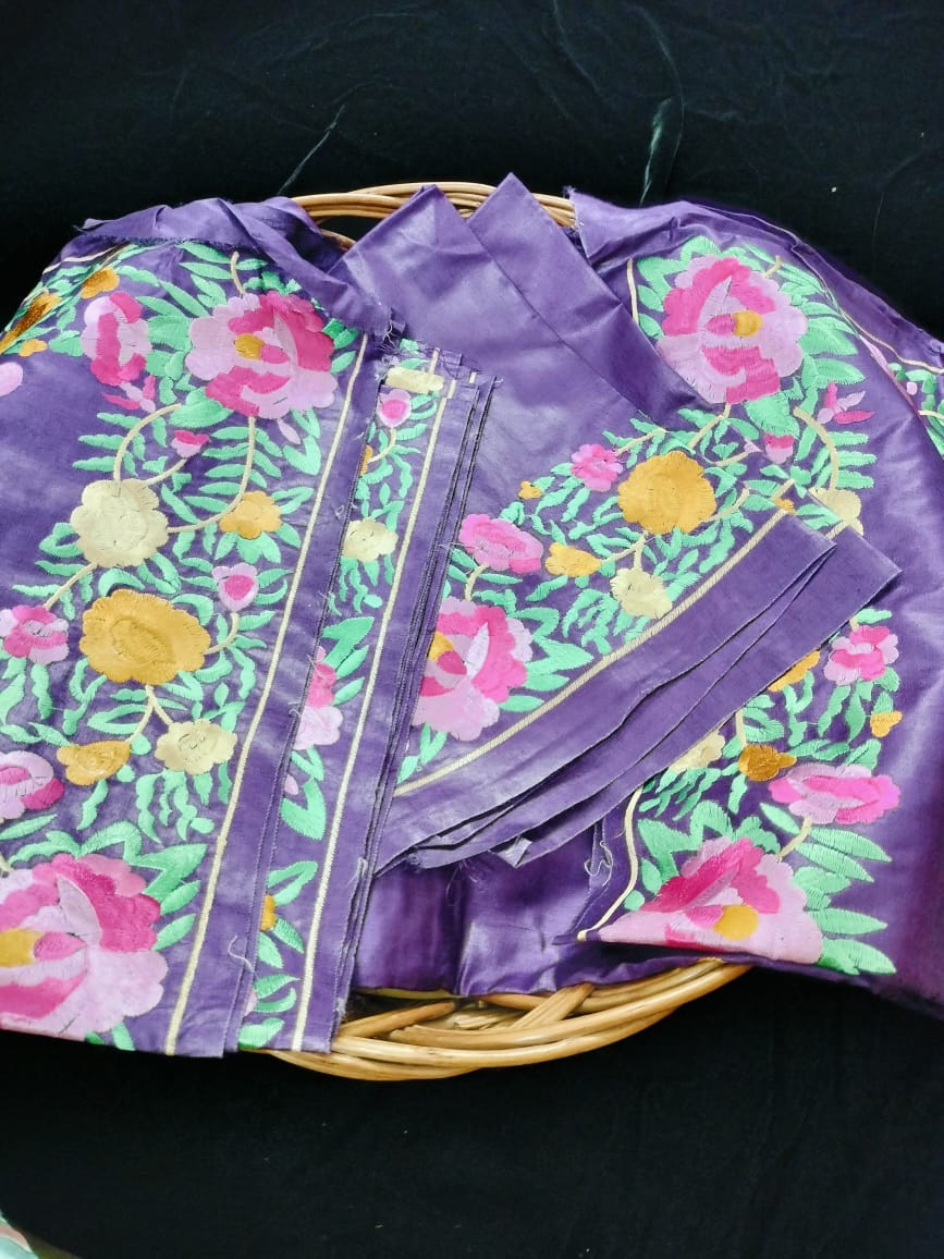 Pure Tusser embroidery Saree