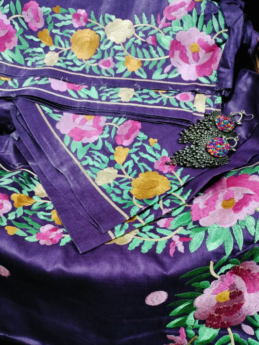 Pure Tusser embroidery Saree