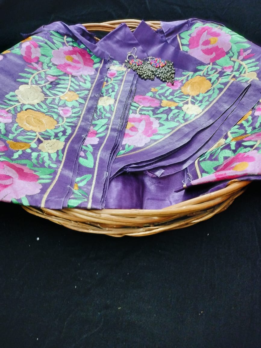 Pure Tusser embroidery Saree