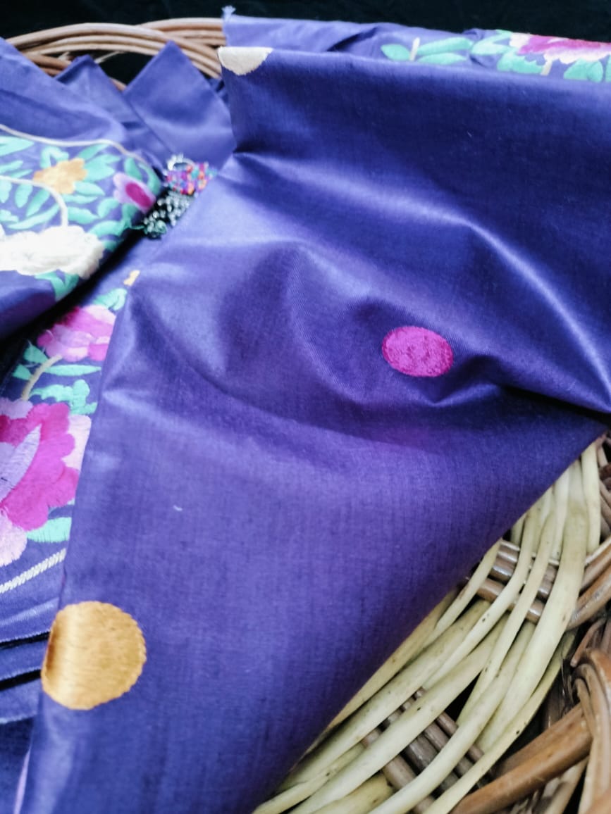 Pure Tusser embroidery Saree