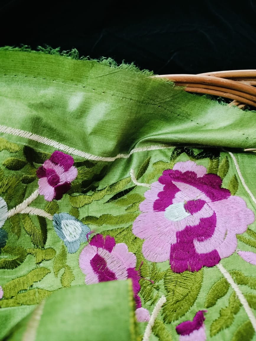 Pure Tusser embroidery Saree