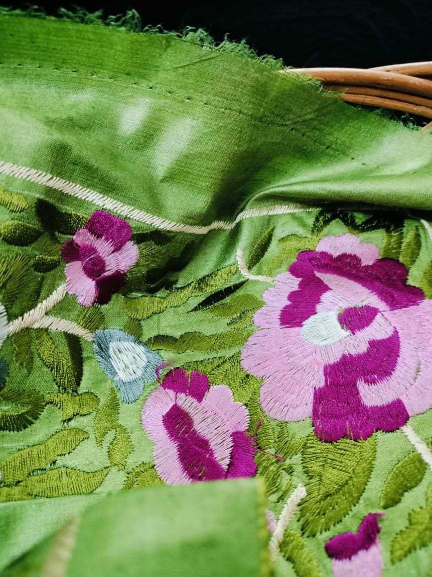 Pure Tusser embroidery Saree