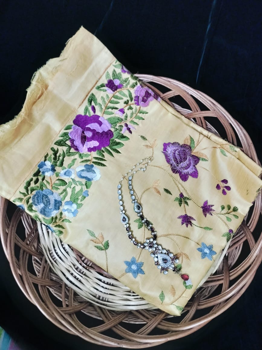 Pure Tusser embroidery Saree