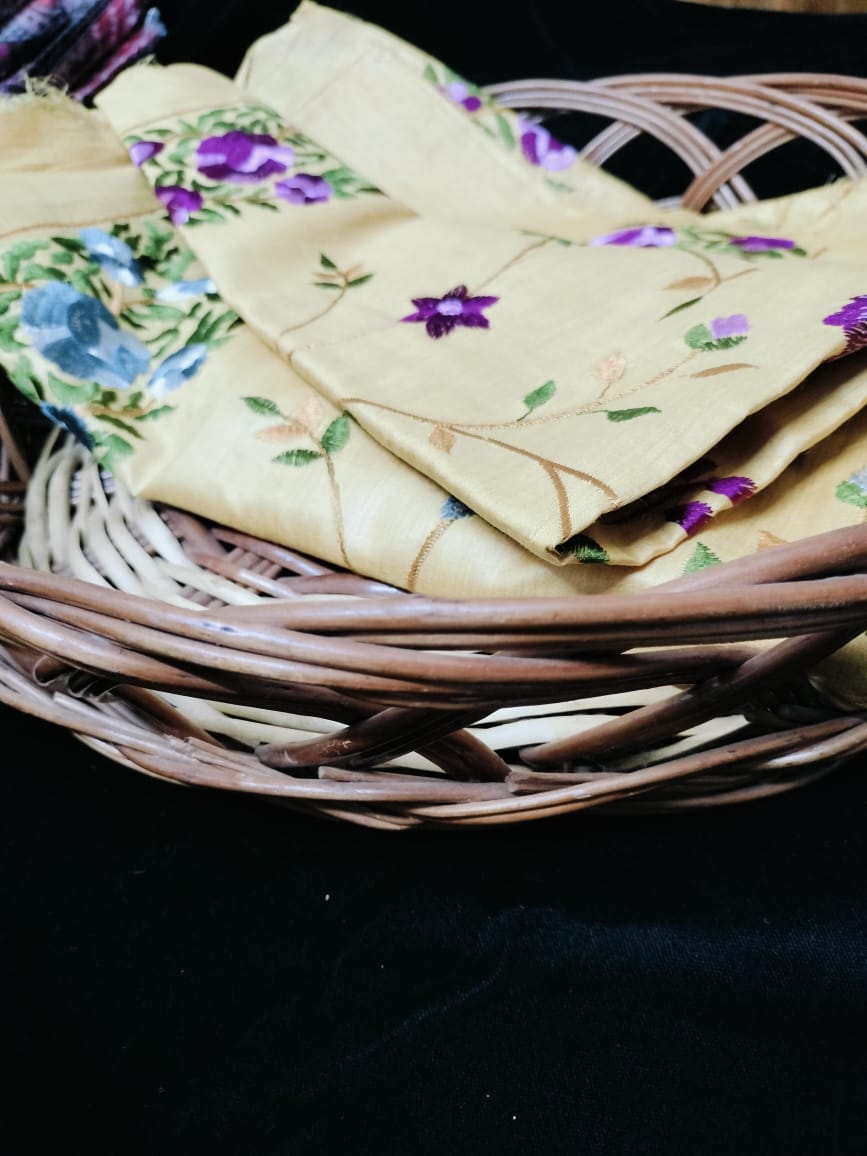 Pure Tusser embroidery Saree