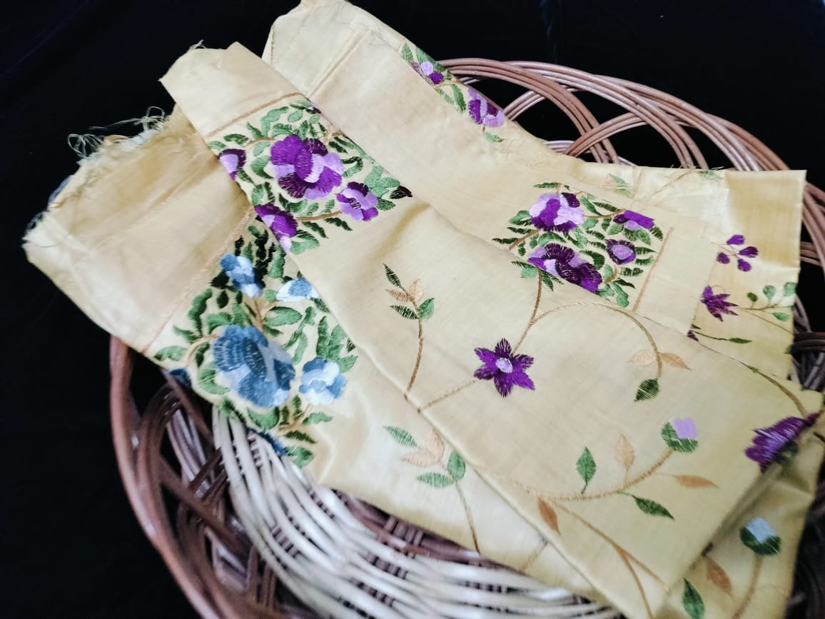 Pure Tusser embroidery Saree