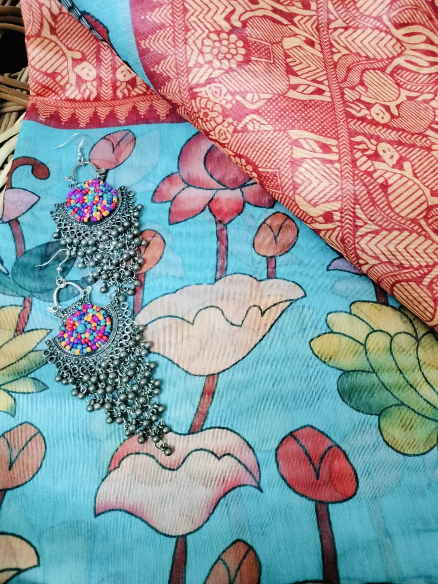 Semi Chanderi silk saree