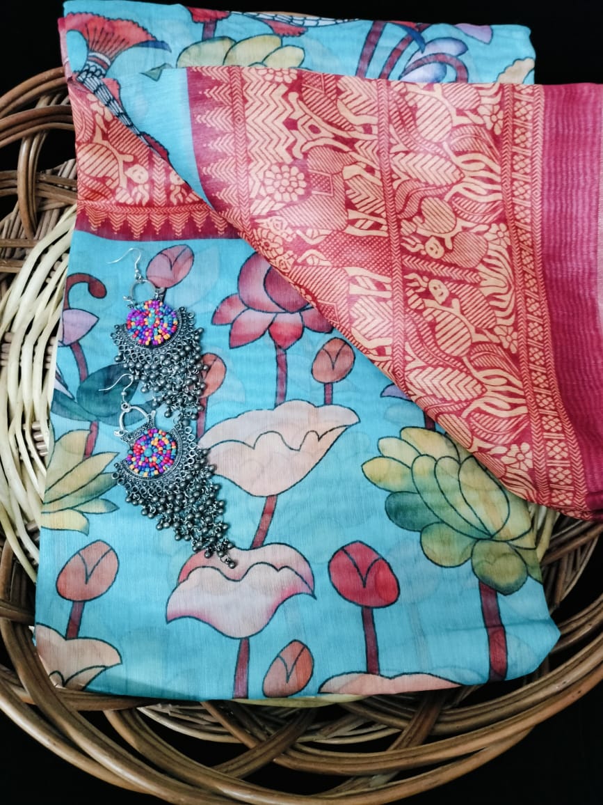 Semi Chanderi Saree