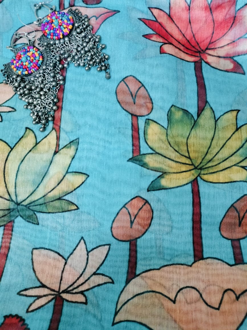 Semi Chanderi silk saree