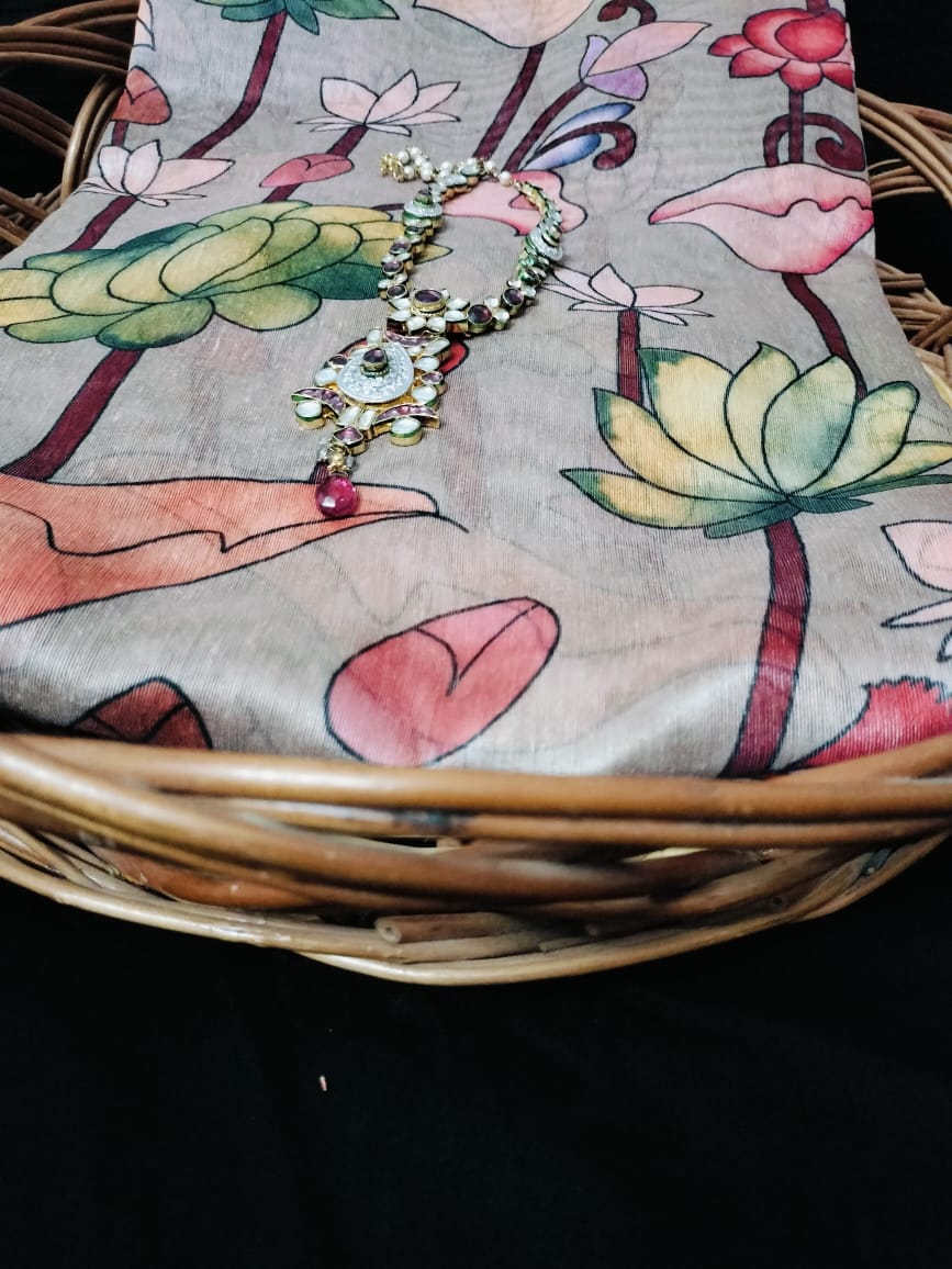 Semi Chanderi silk saree