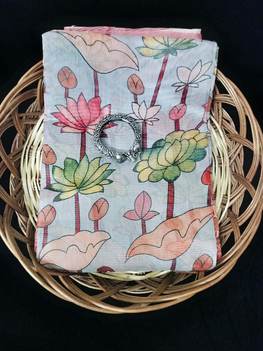 Semi Chanderi silk saree