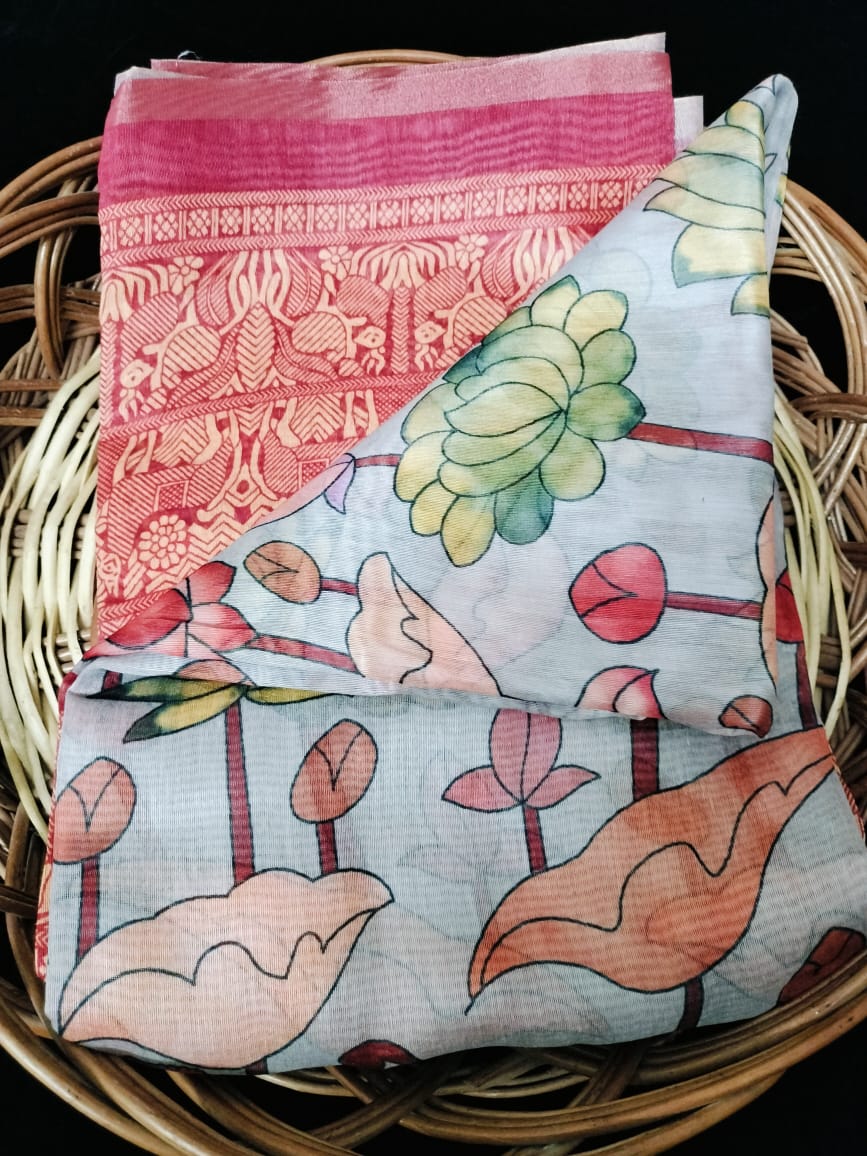 Semi Chanderi silk saree