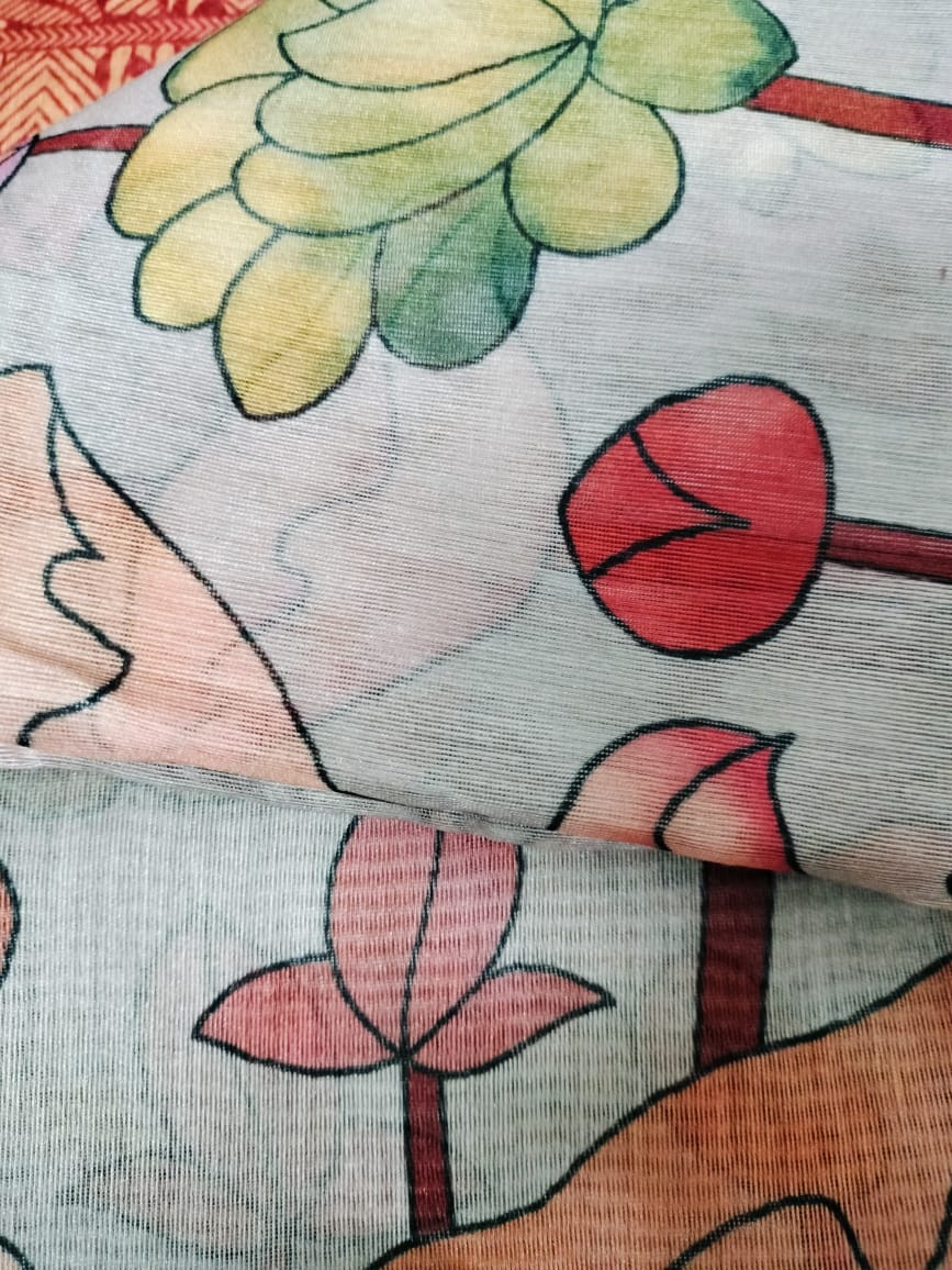 Semi Chanderi silk saree